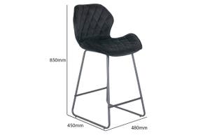 Enterprise Black Velvet Counter Stool