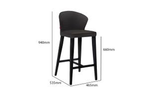 Iowa Black Leather Counter Stool