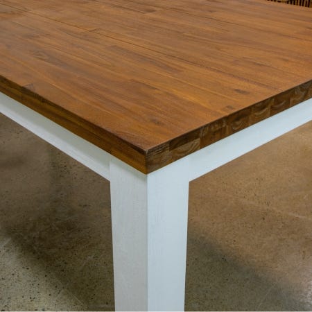 Extended Midland Dining Table showcasing seamless extension mechanism.